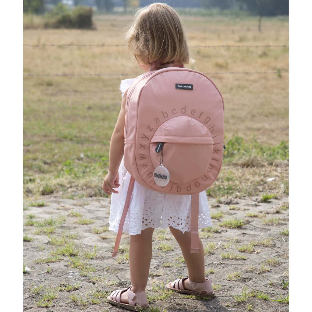 Childhome Kinder-Schulrucksack ABC Pink und Kupferfarbend