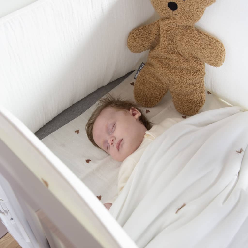 CHILDHOME Bedbeschermer hartjesprint 35x170 cm jersey en mousseline