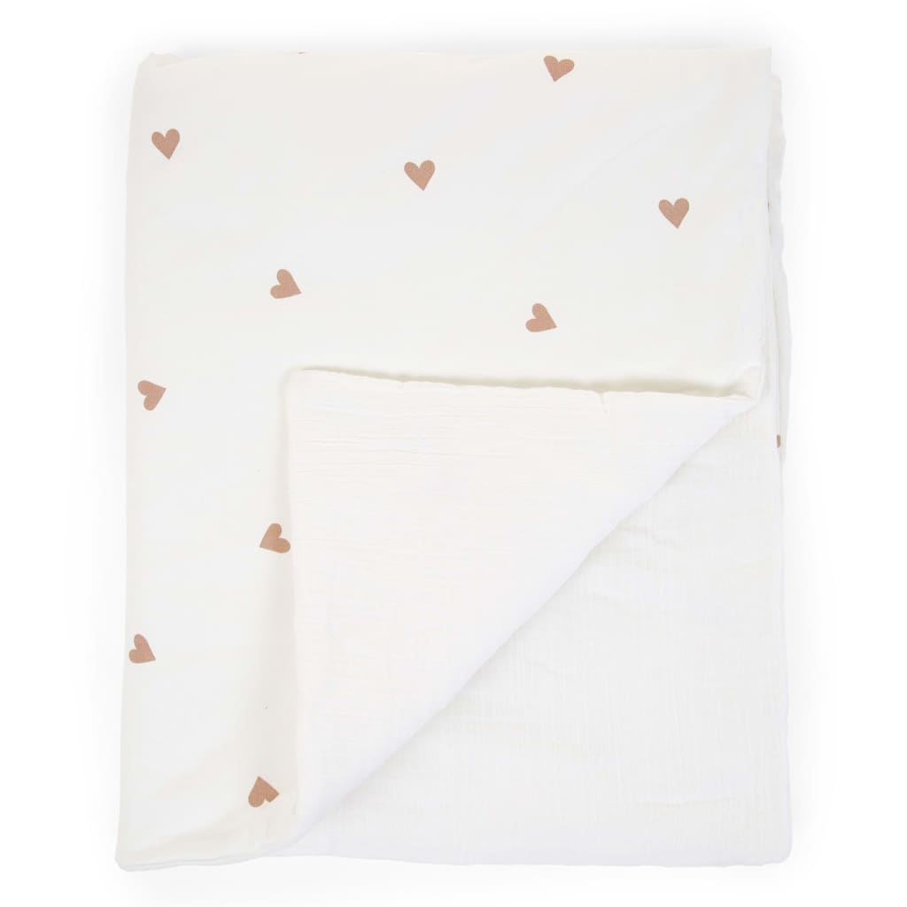 

CHILDHOME Babydeken hartjesprint 80x100 cm jersey en mousseline