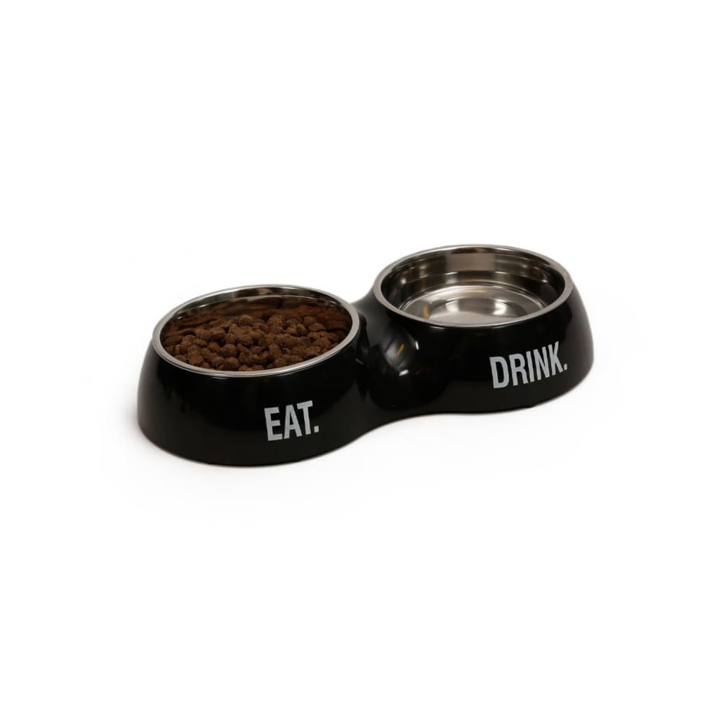 

51DEGREES NORTH Voer-/drinkbak dubbel M 2x350 ml zwart