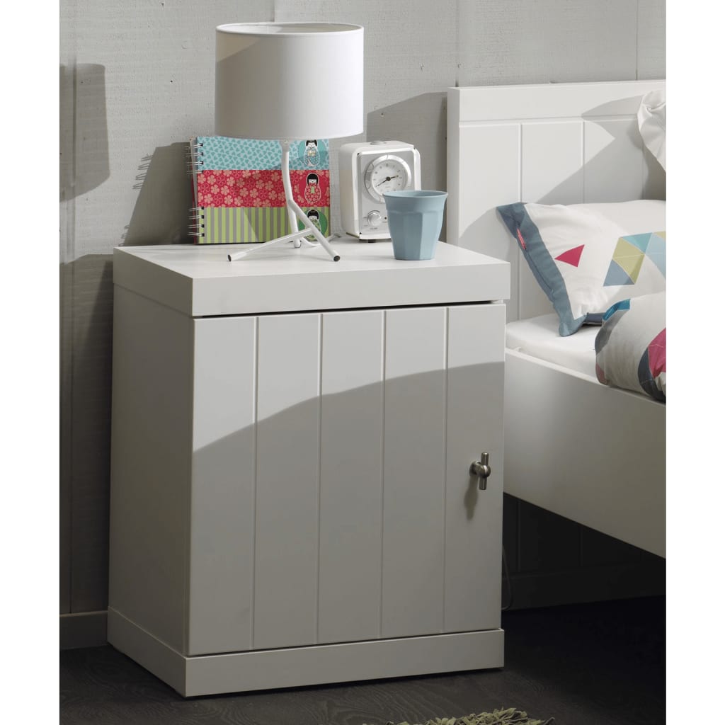 Vipack Table de chevet avec porte Robin Bois Blanc