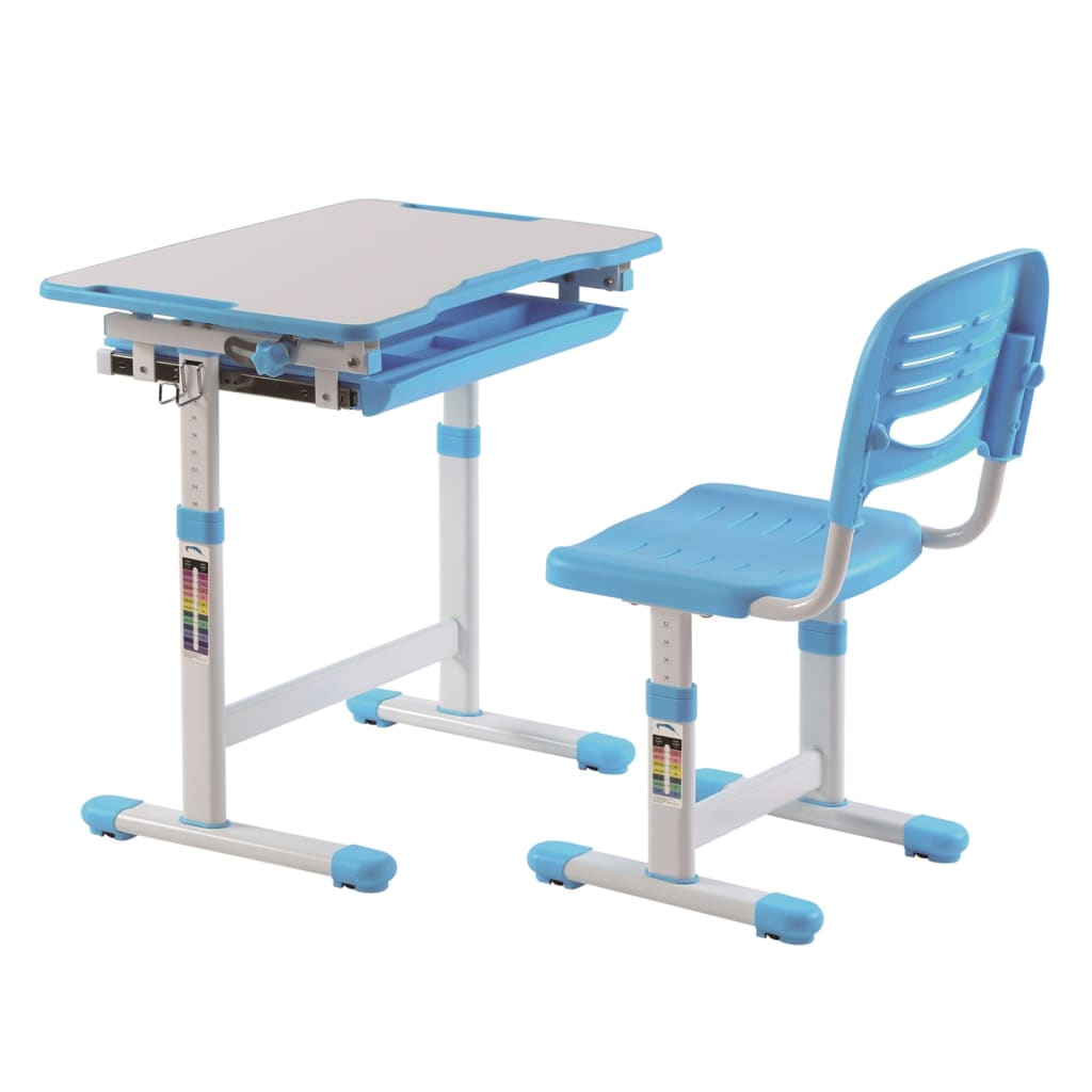 Vipack Birou reglabil copii „Comfortline 201” cu scaun, albastru/alb