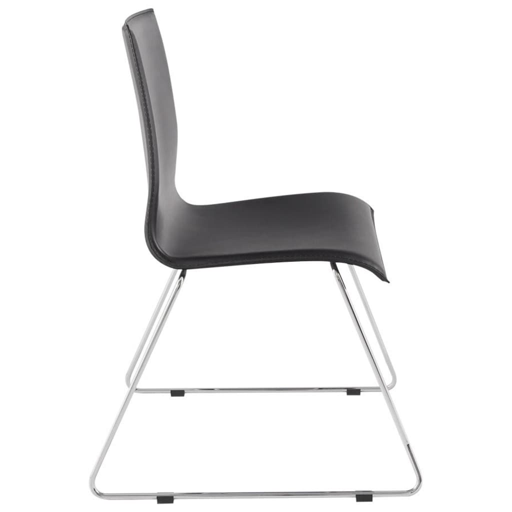 ALTEREGO Zwarte design stoel 'KYRA' uit imitatieleder