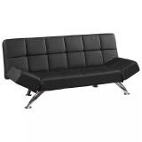 Canapé-lit convertible 'KLIKLAK' noir en matière synthétique