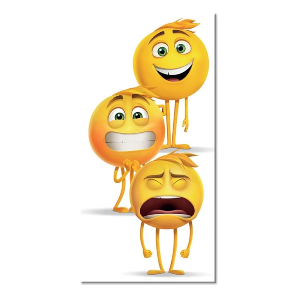 Afbeelding Emoji badlaken 70 x 140 cm wit door Vidaxl.nl