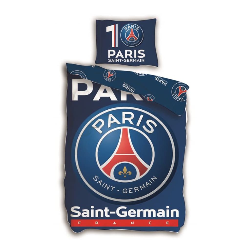 Afbeelding Paris Saint-Germain PSG dekbedovertrek blauw 140 x 200 cm door Vidaxl.nl