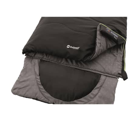 Outwell Saco de Dormir 225x90 cm Negro Aire Libre Camping Senderismo Exterior