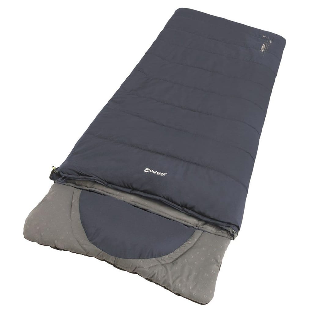 Outwell Sac de couchage Contour Lux Bleu foncé Fermeture éclair gauche