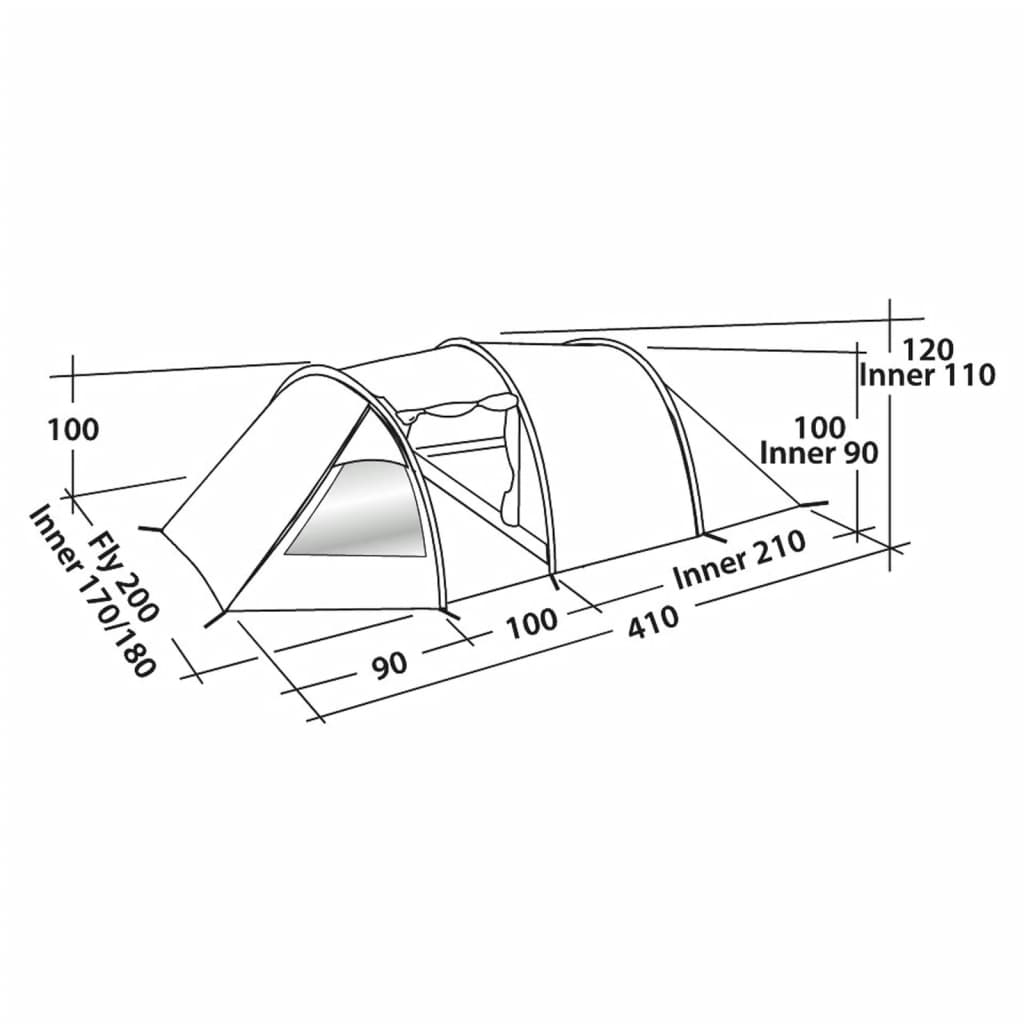Easy Camp Tunneltent 4-persoons Spirit 300 staalgrijs en blauw afbeelding