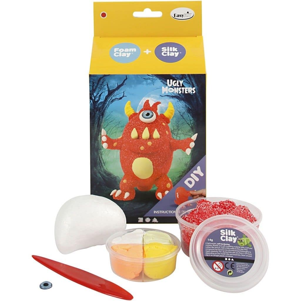 Creotime Foam-/Silk Clay set Funny Friends rood