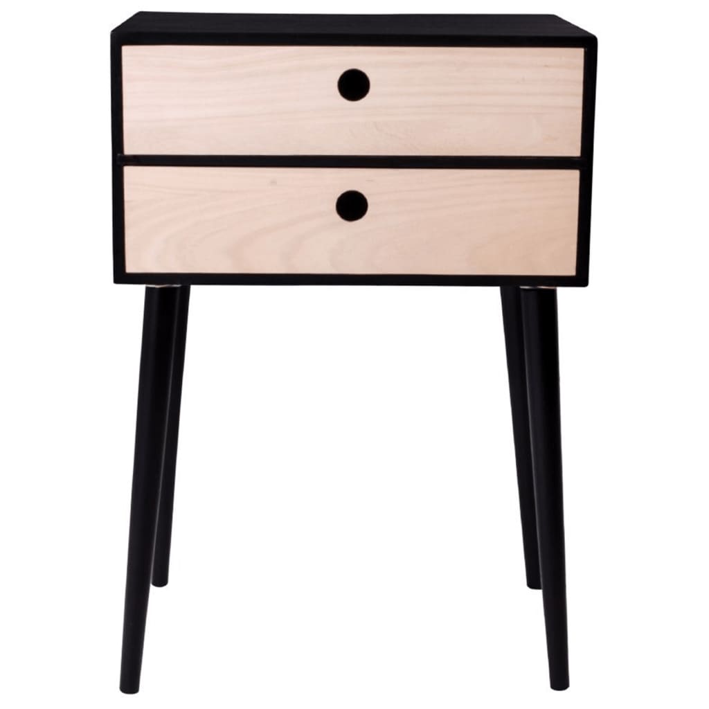 House Nordic Bedside Table Annelies Black and Natural