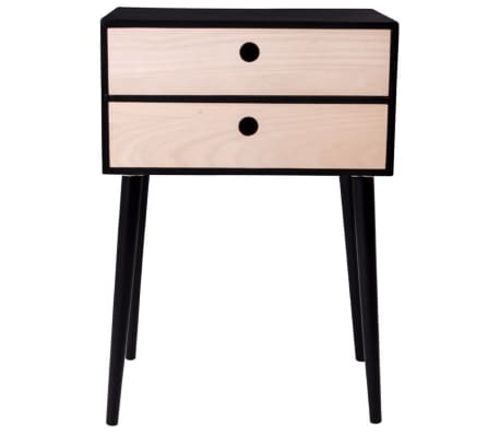 House Nordic Bedside Table Annelies Black and Natural