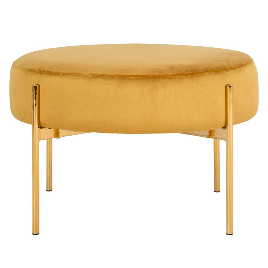 House Nordic Pouf Evie Mustard Yellow
