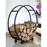 Rack à bûches rond en acier noir "DAISY" Ø 80 cm