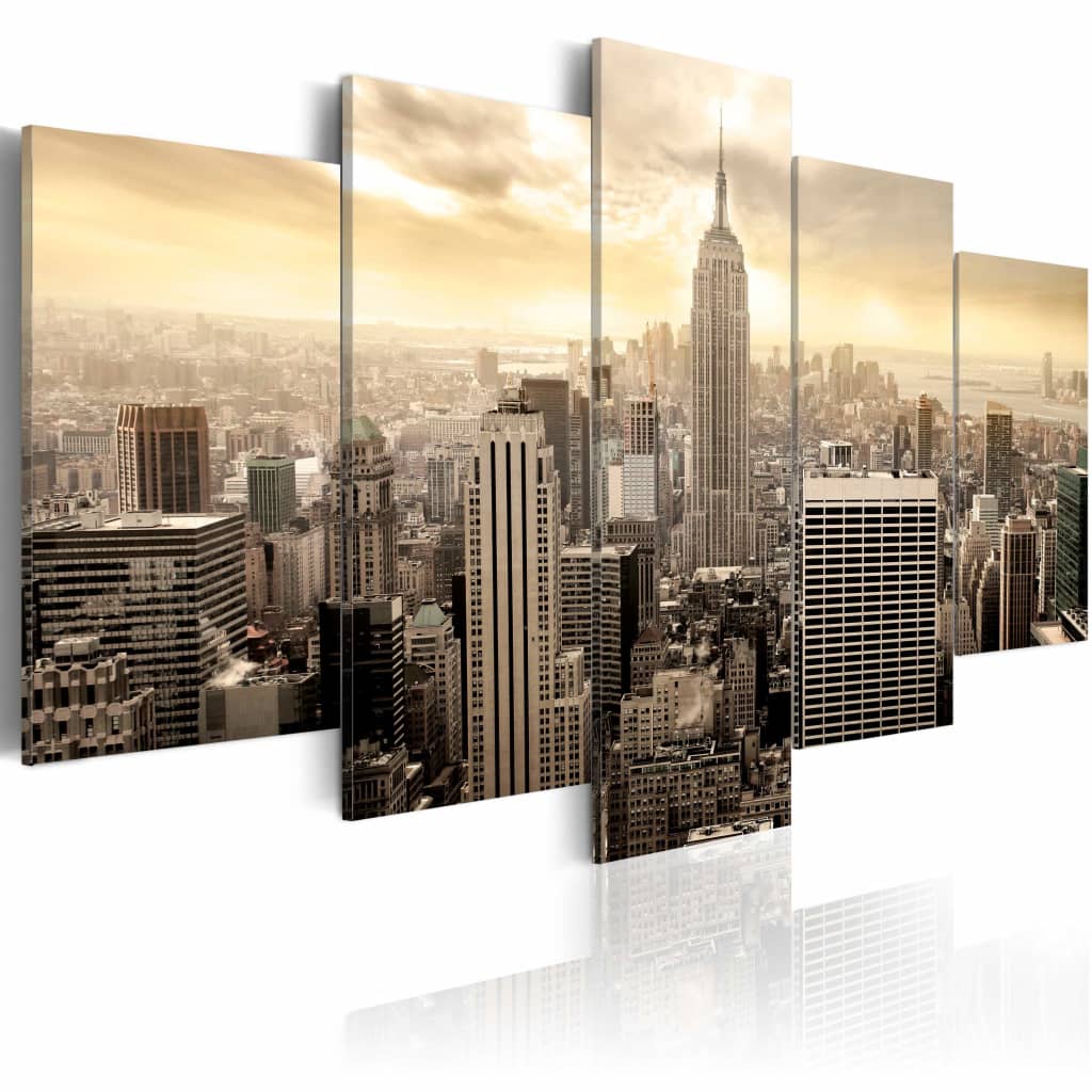 Overig Artgeist Schilderij - New York and sunrise 100x50