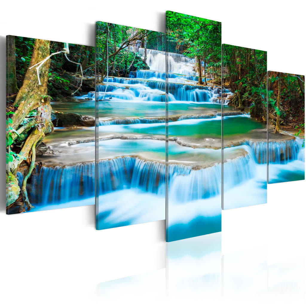 Overig Artgeist Schilderij - Blue Waterfall in Kanchanaburi, Thailand 200x100