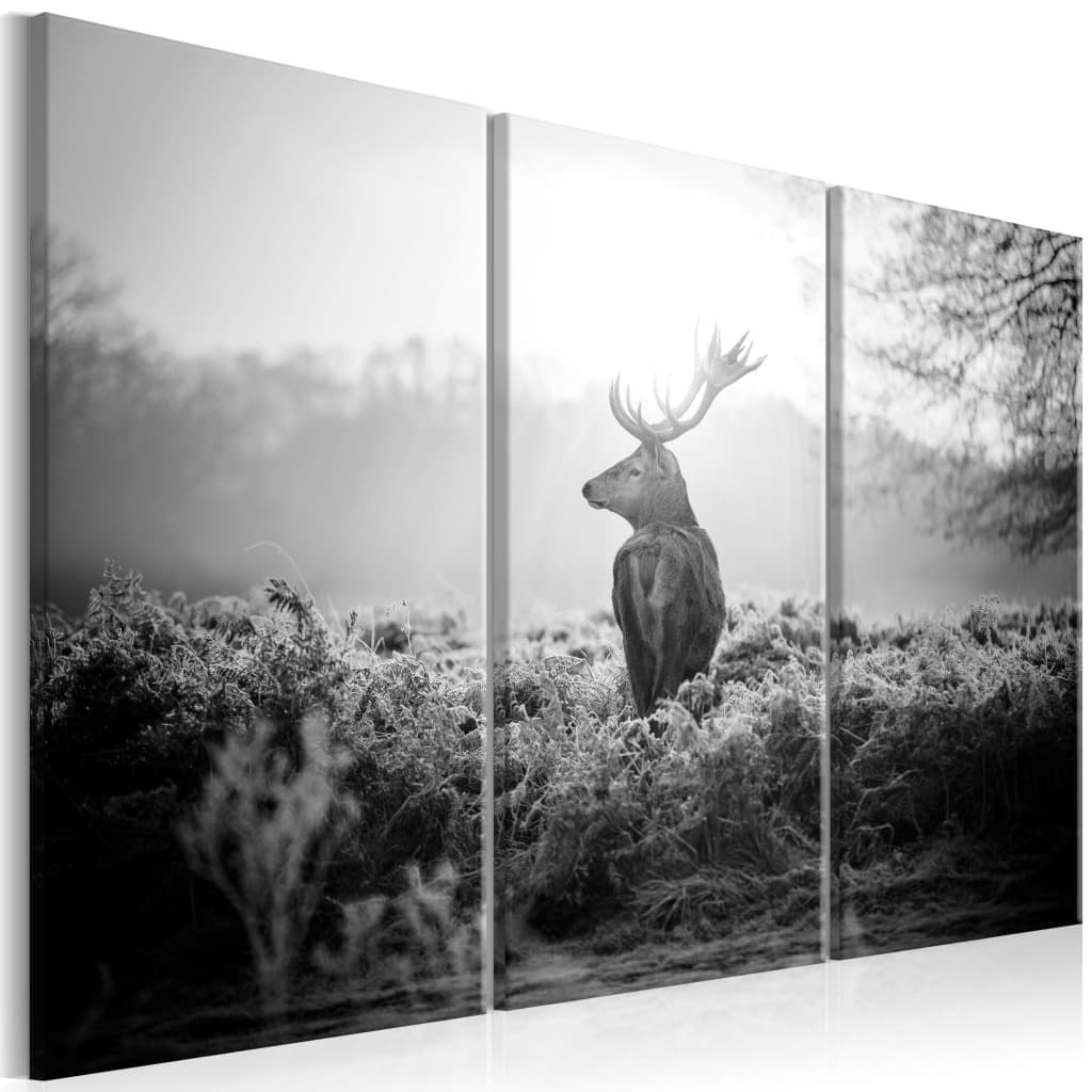Overig Artgeist Schilderij - Black and White Deer I 90x60 90x60 - Artgeist