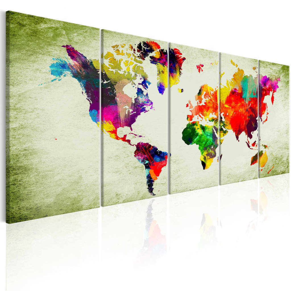 Overig Artgeist Schilderij - Colourful Continents 200x80 200x80 - Artgeist