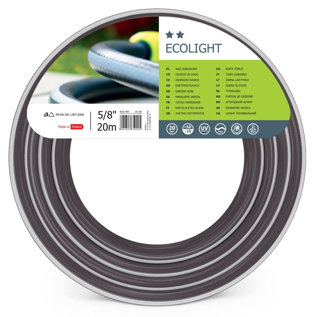 

Cellfast Tuinslang ECOLIGHT 5/8" 20 m grijs