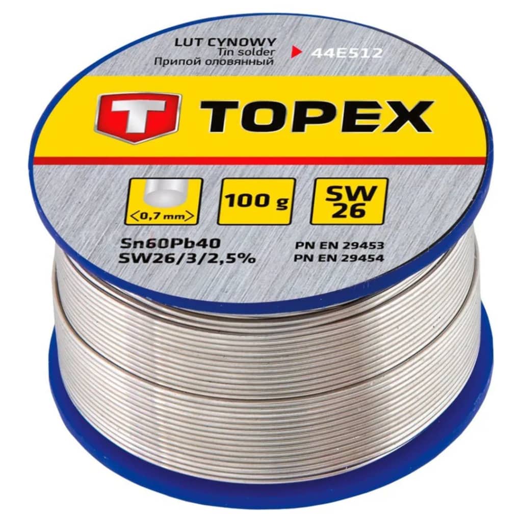 Afbeelding Topex Tin 0,7mm, Sn60%, 100gr, Sw26 door Vidaxl.nl