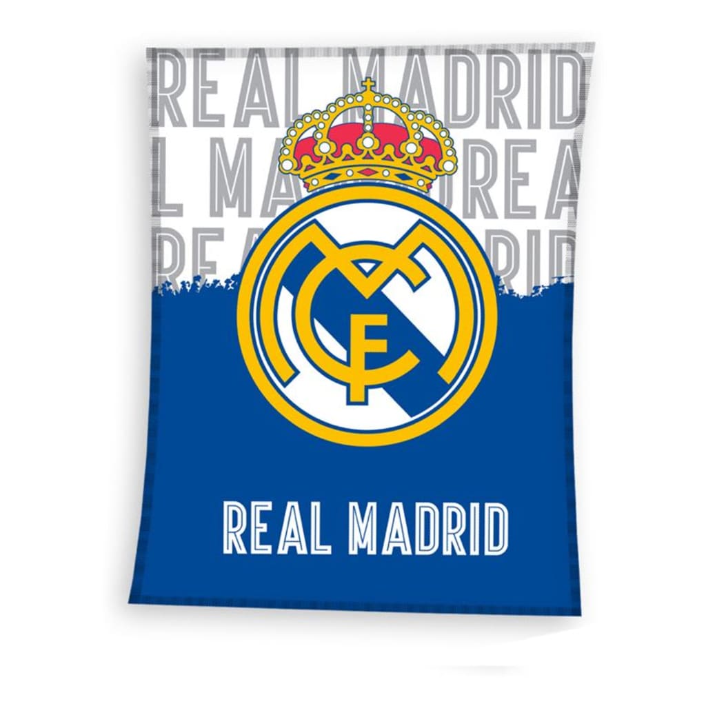 Real Madrid C.F. Real Madrid C.F. Real Madrid C.F. Fleece Plaid - 100% polyester - 130x160 cm - Blue