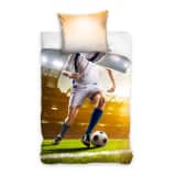 Carbotex dekbedovertrek voetbalspeler 140 x 200 cm