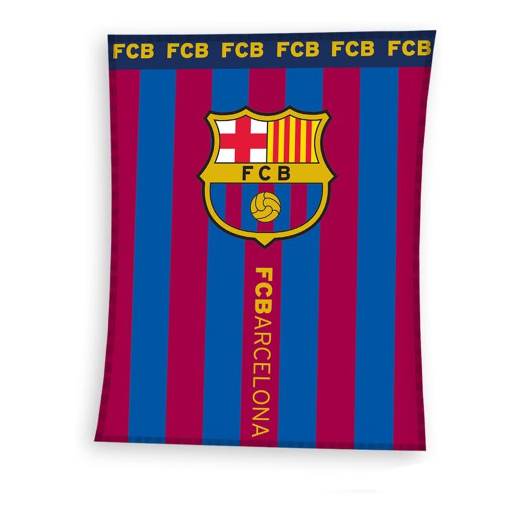 Afbeelding FC Barcelona fleece plaid met logo 140 x 110 cm rood/blauw door Vidaxl.nl