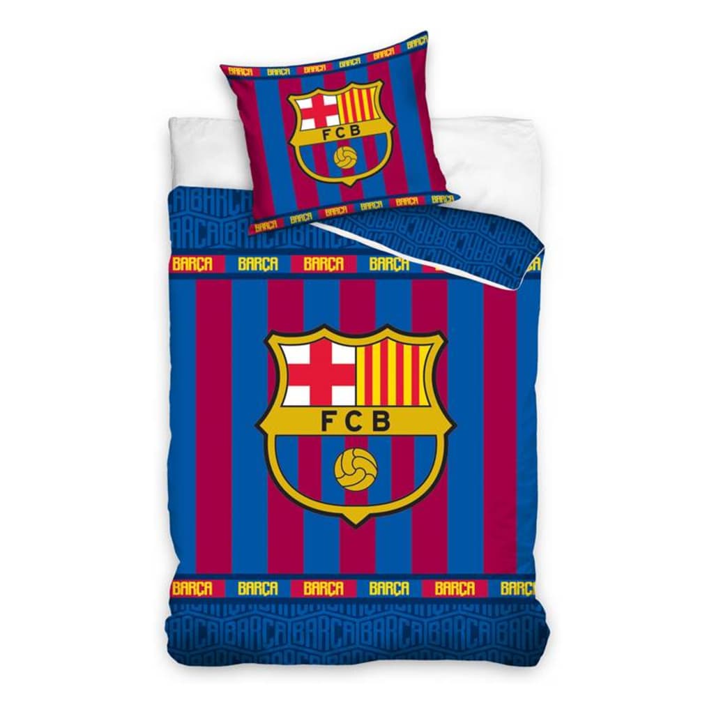Afbeelding FC Barcelona dekbedovertrek - 100% katoen - 1-persoons (140x200 cm + door Vidaxl.nl