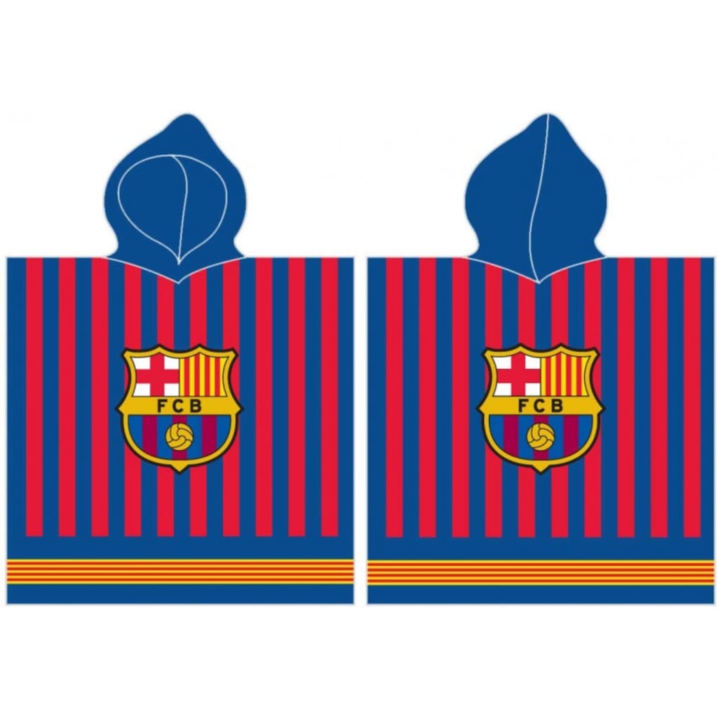 Carbotex FC Barcelona handoek en poncho 120 x 60 cm katoen