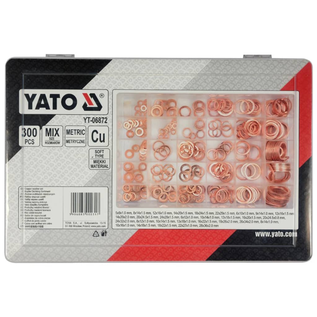 VidaXL - YATO Sluitringenset 300-delig koper YT-06872