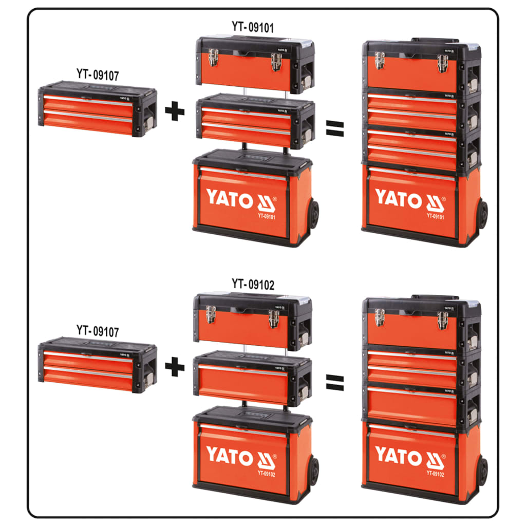 

YATO Gereedschapskist met 2 lades 49,5x25,2x18 cm