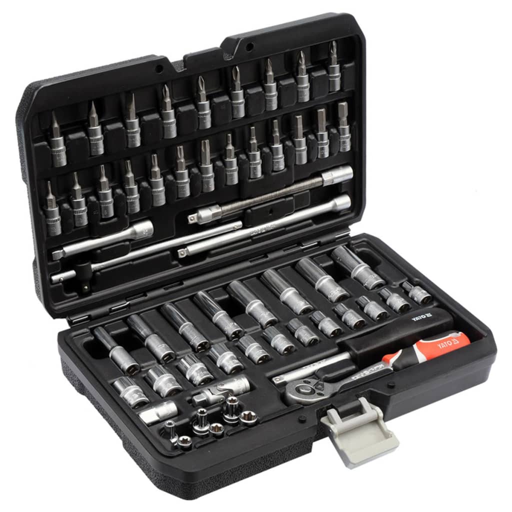 YATO Kit d'outils YT-14501 de 56 pièces Métal Noir