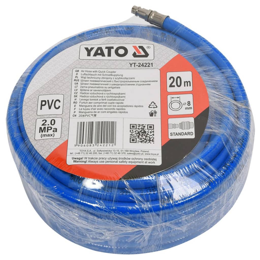 VidaXL - YATO Luchtslang 20 m PVC YT-24221