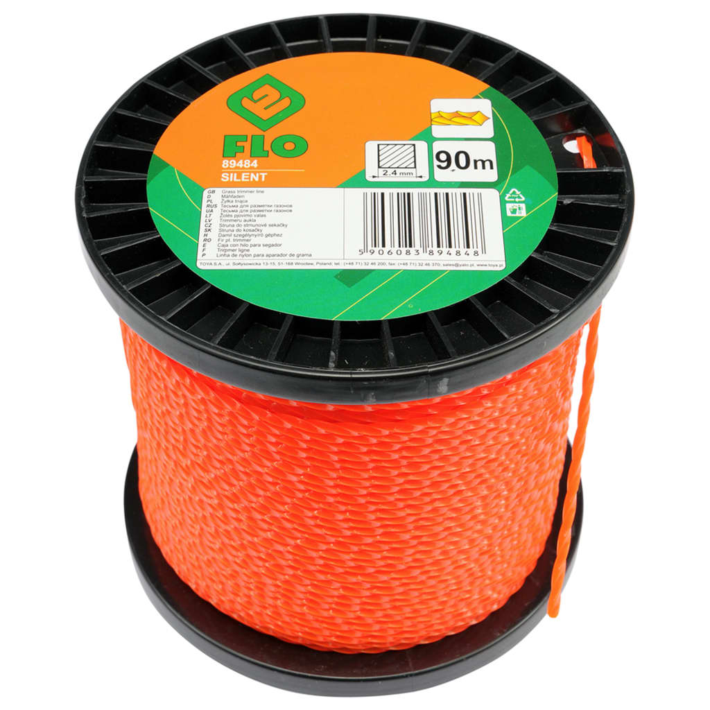 FLO trimmertråd Silent 2,4 mm 90 m orange