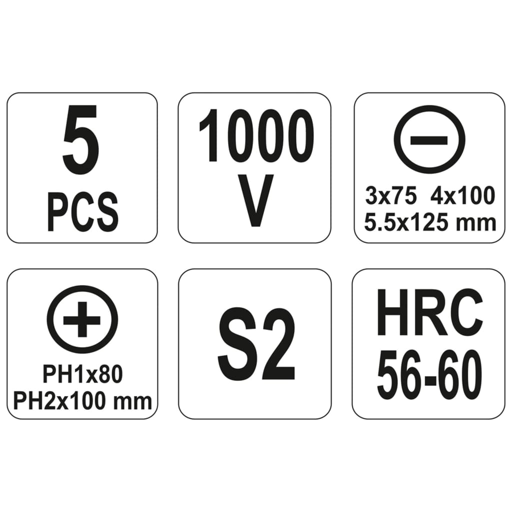 

YATO 5-delige Schroevendraaierset geïsoleerd 1000 V