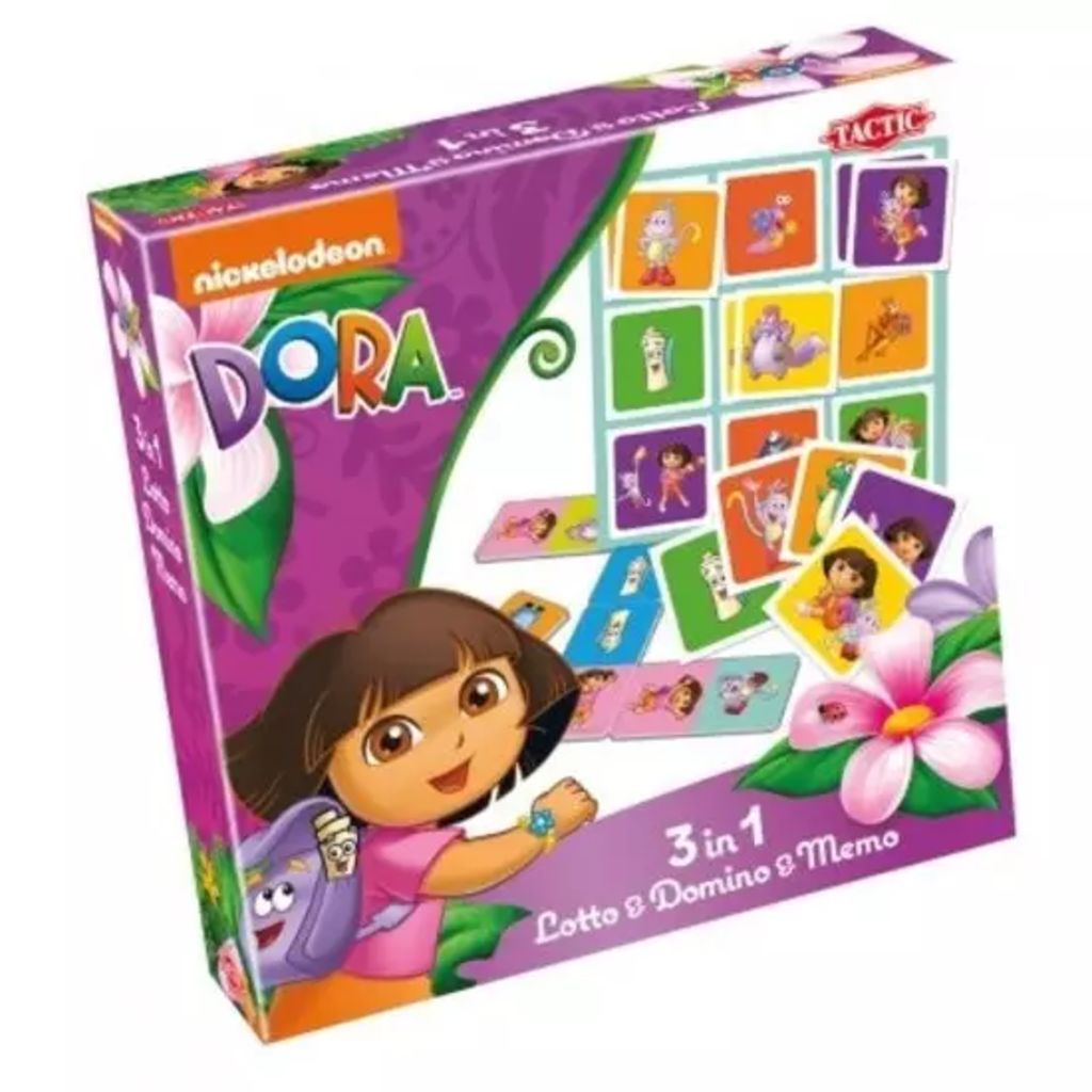 Tactic 3 in 1 spel Dora Lotto, Domino & Memo