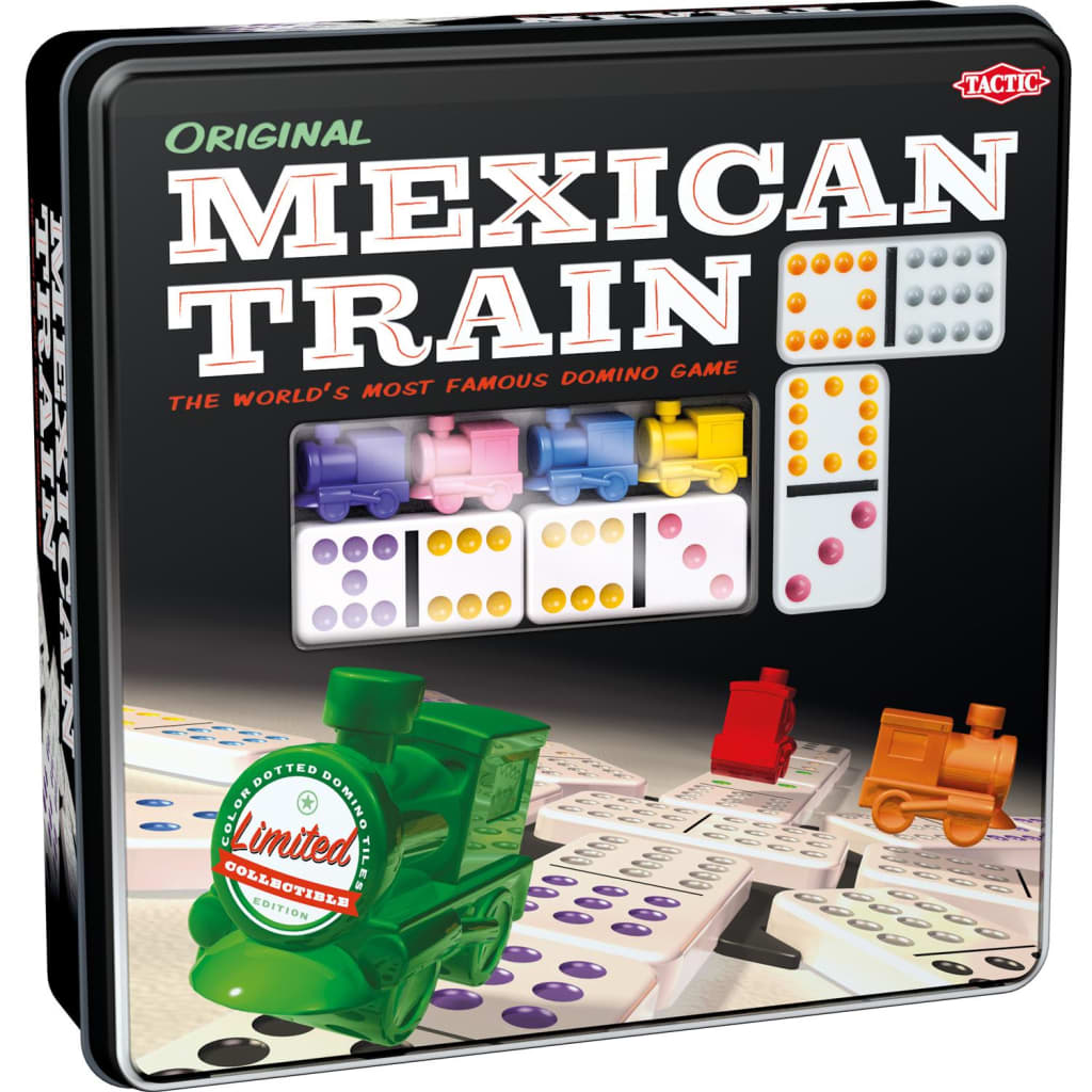 Tactic Domino spel Mexican Train in Tin Box