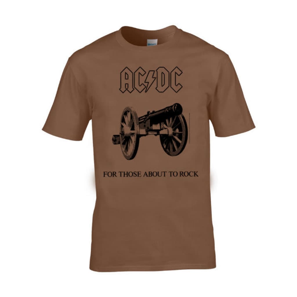 AC/DC For Those about to rock Brown mens t-shirt