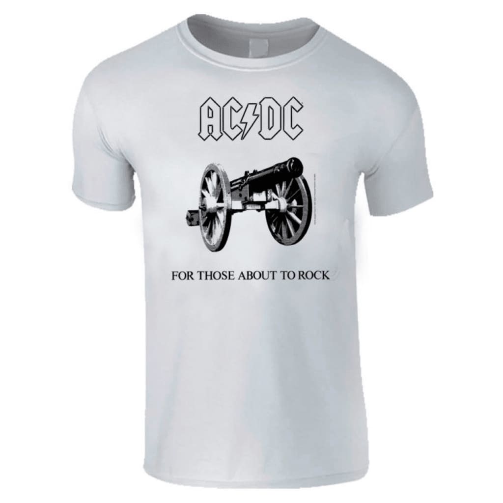 AC/DC For Those about to rock white mens t-shirt