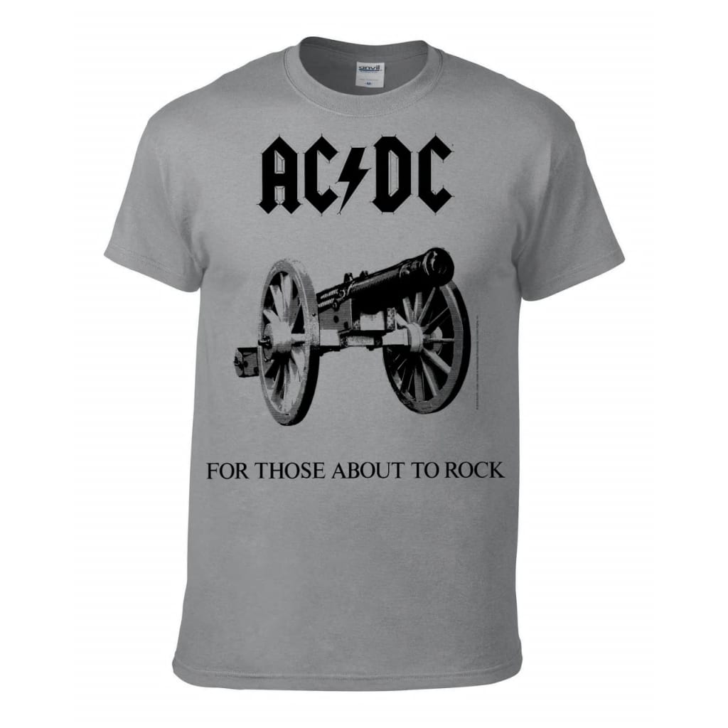 Afbeelding AC/DC For Those about to rock Grey mens t-shirt door Vidaxl.nl
