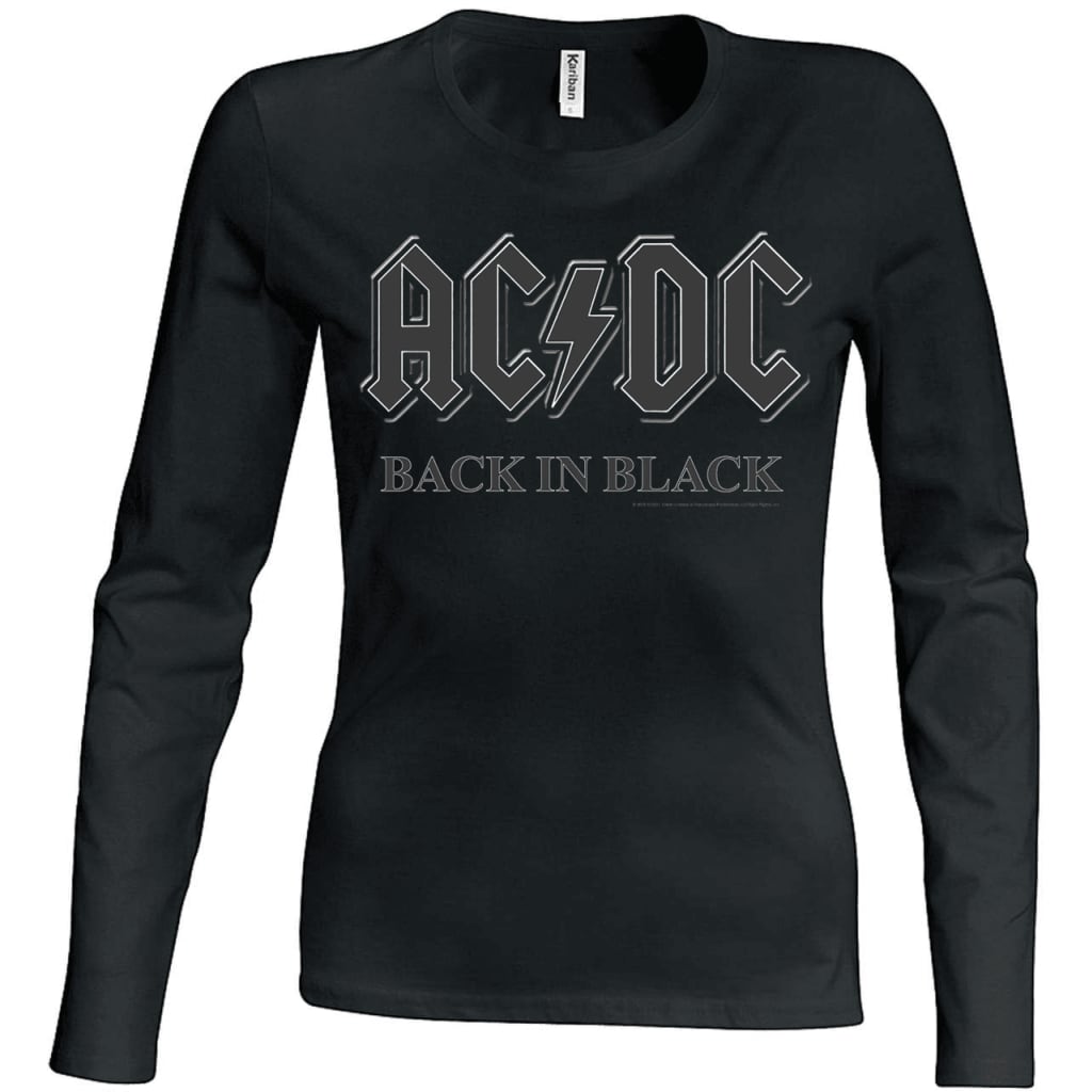 Afbeelding AC/DC Back in Black Girlie long sleeve t-shirt Small door Vidaxl.nl