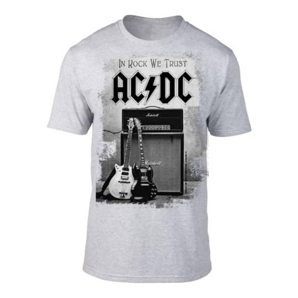 AC/DC In rock we trust Grey t-shirt
