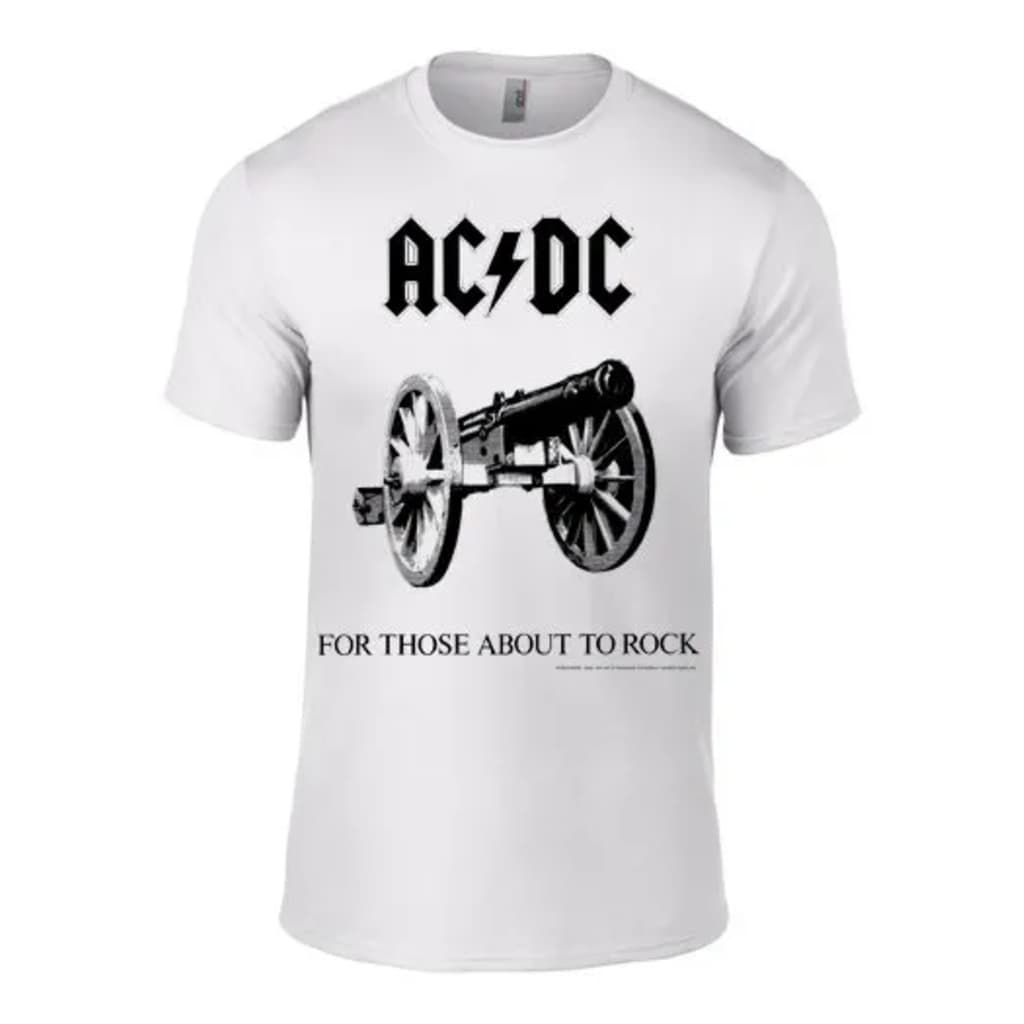 Afbeelding AC/DC For Those about to rock white mens t-shirt door Vidaxl.nl