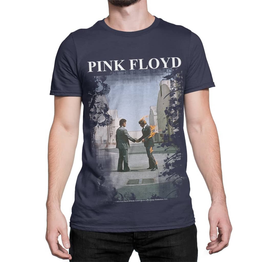 Afbeelding Pink Floyd - Burning man Navy T-Shirt door Vidaxl.nl