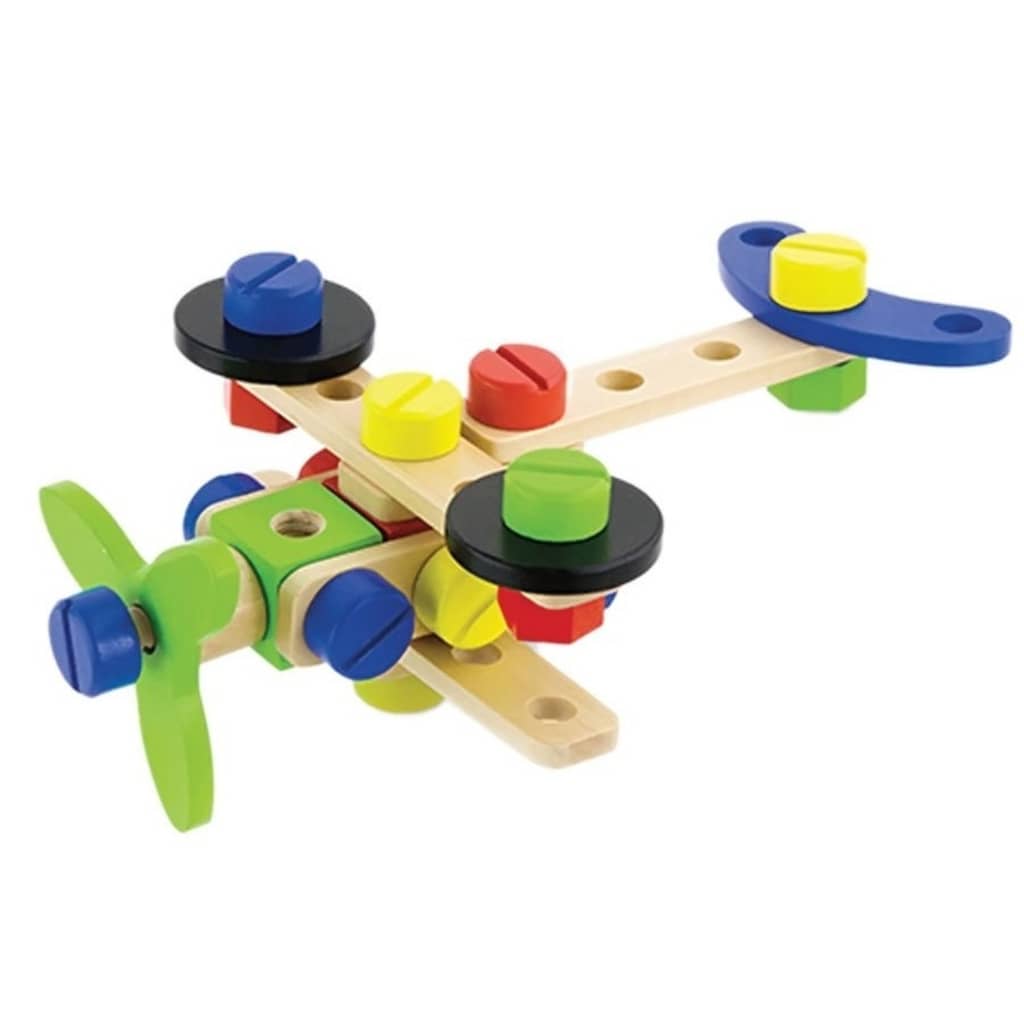 Viga Toys constructiebouwset hout 48-delig multicolor