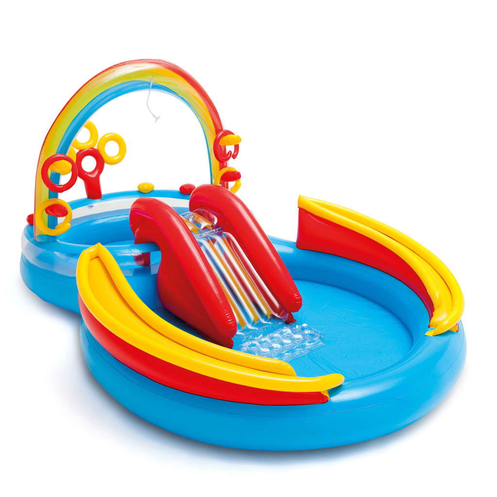 INTEX Piscine gonflable Rainbow Ring Play Center 297x193x135cm 57453NP