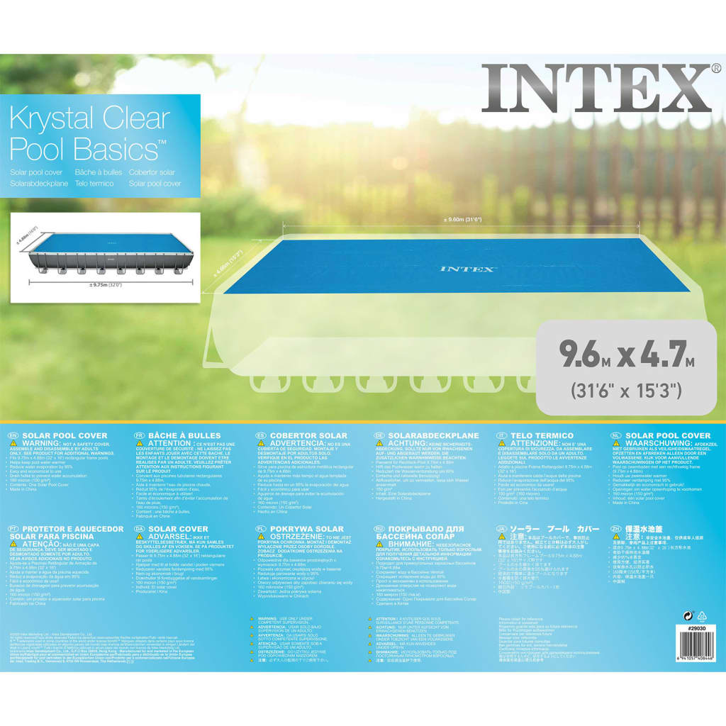 Intex Saulės šilumą sulaikantis baseino uždangalas, 975x488cm | Stepinfit