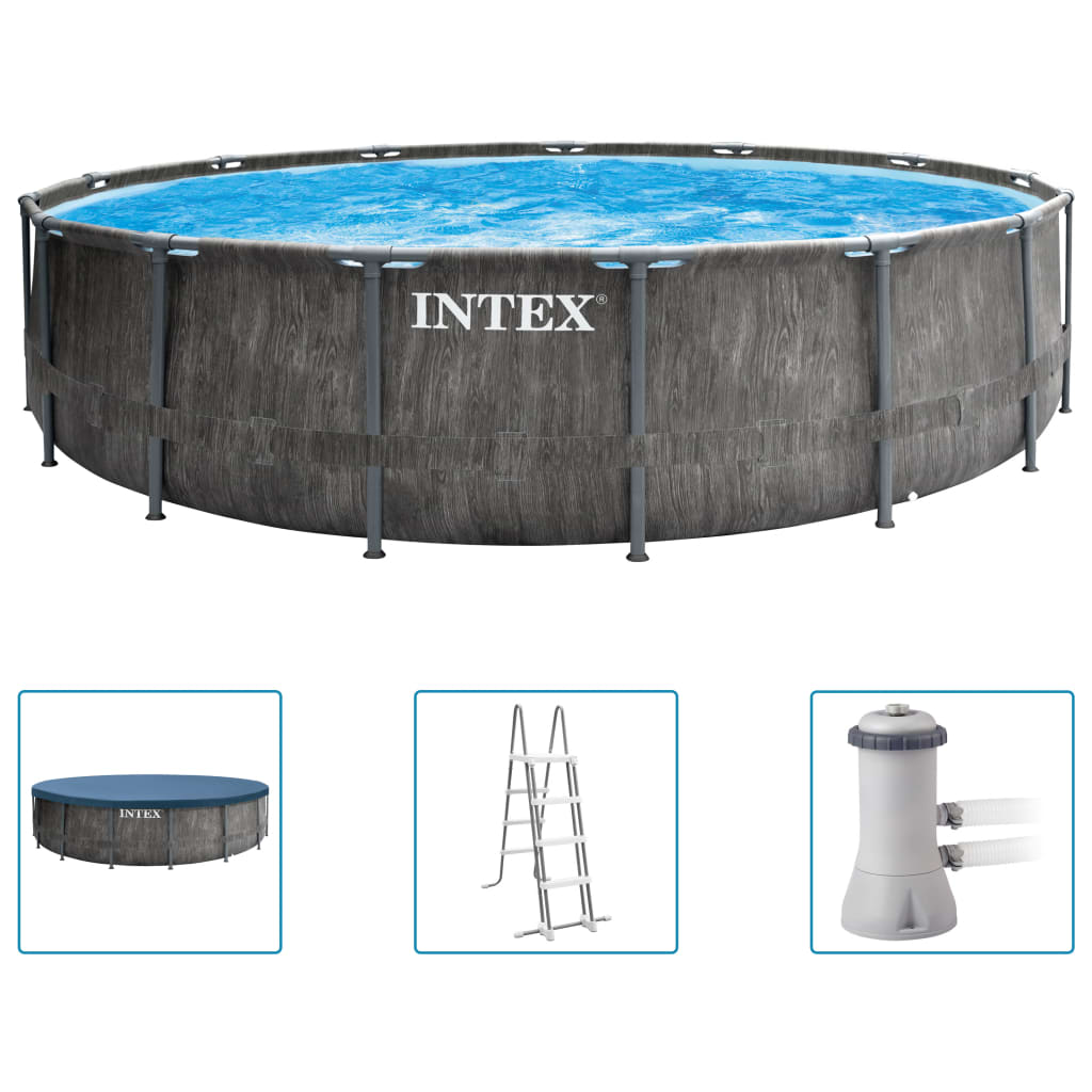 INTEX Ensemble de piscine Greywood Prism Frame Premium 457x122 cm