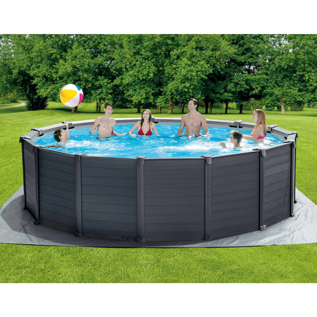 2: INTEX fritstående swimmingpool Graphite Gray Panel 478x124 cm