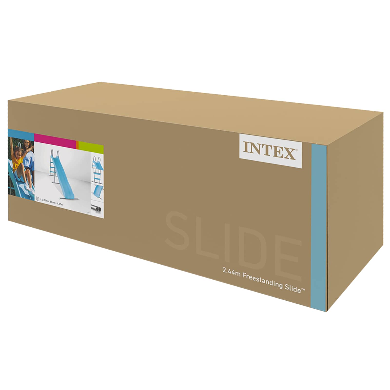 INTEX Vrijstaande Glijbaan Lichtblauw 2,44 m PP en Staal